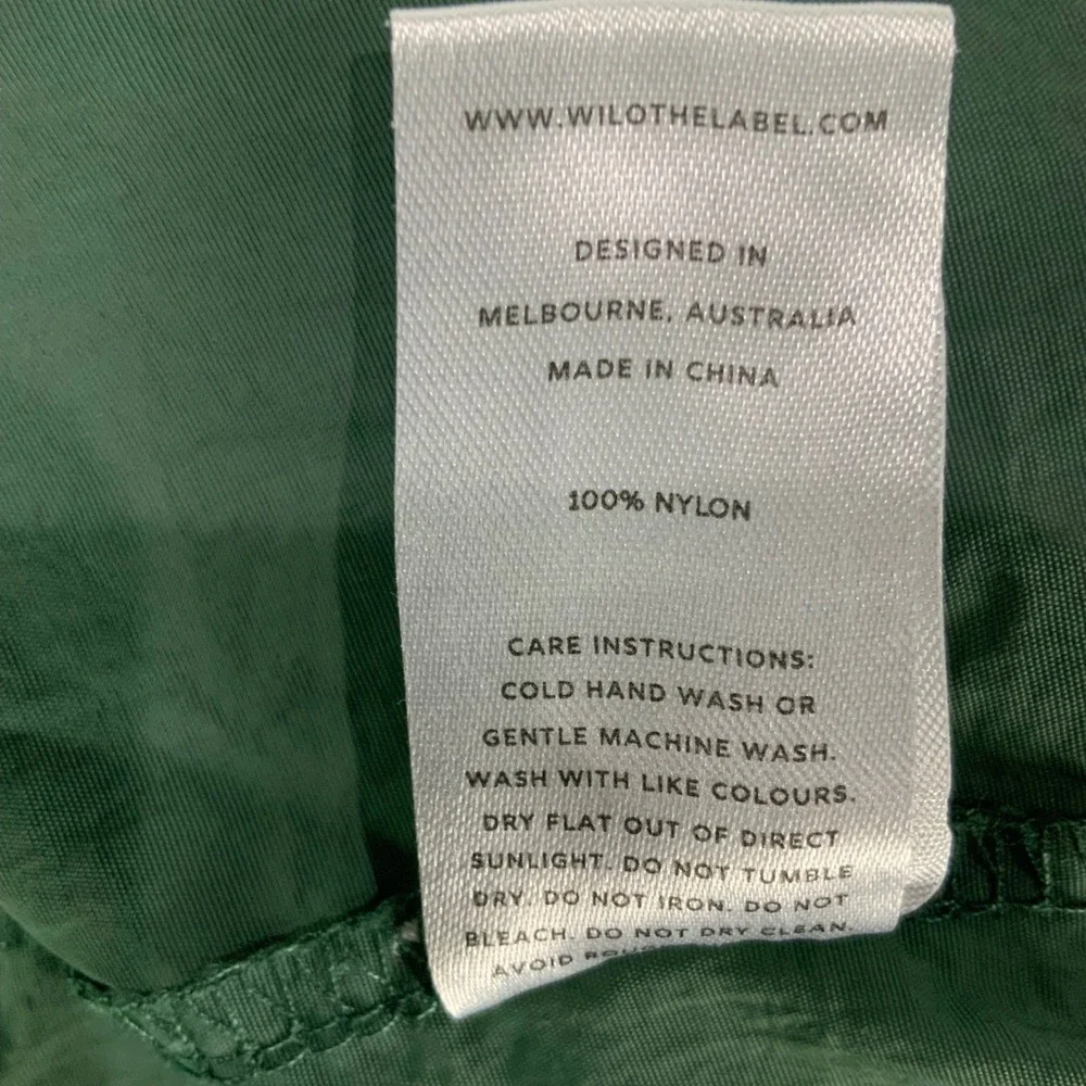 WILO The Label Green Nylon Cargo Pants Elastic Waist Jogger Bottoms Womens M - Picture 5 of 6